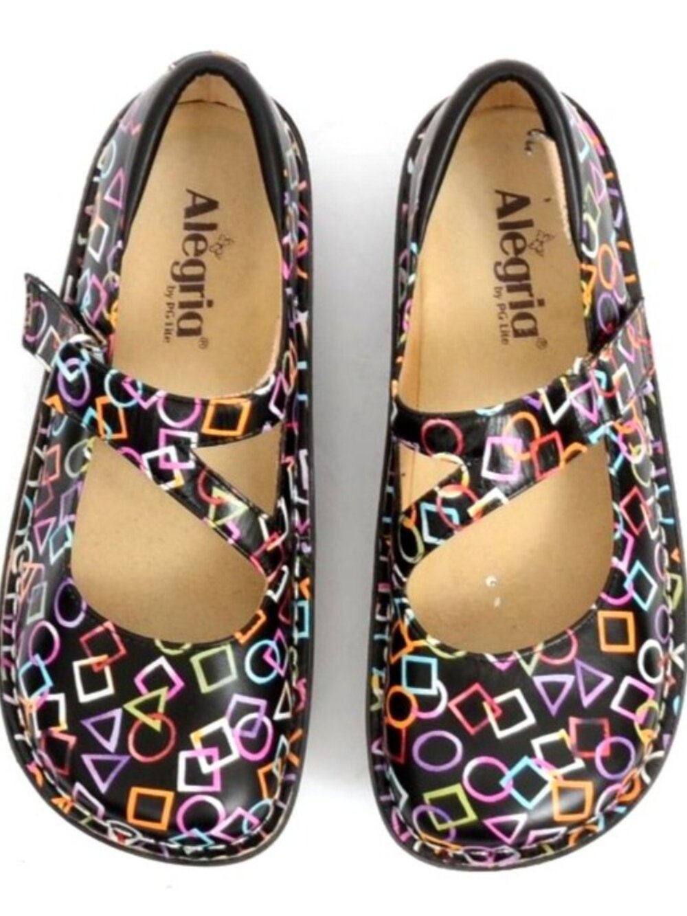 Alegria Mary Jane Colorful Womens Size 37 U.S. 6.5 M Leather Hook & Loop Nursing